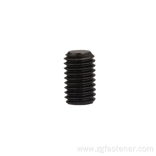 Steel set screws with flat point